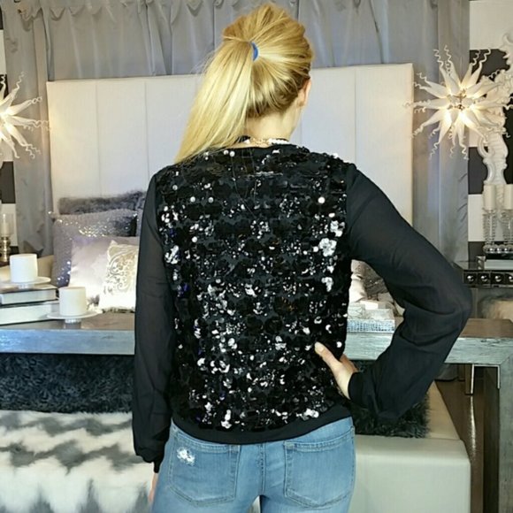 SEQUIN BOMBER JACKET - Picture 2 of 3